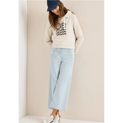 cecil 7/8 High Waist Wide Leg Hose im Loose Fit - Blau - Damen - Size: 34 33 38 36 30 32 31 cecil 7/8 High Waist Wide Leg Hose im Loose Fit - Blau - Damen - Size: 34 33 38 36 30 32 31
