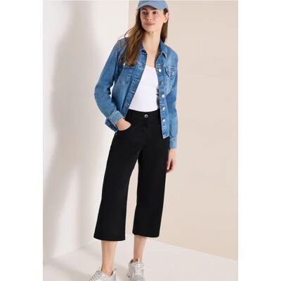 cecil 3/4 High Waist Wide Leg Hose im Loose Fit - Schwarz - Damen - Size: 38 25 33 30 27 31 29 26 34 36 32 28 cecil 3/4 High Waist Wide Leg Hose im Loose Fit - Schwarz - Damen - Size: 38 25 33 30 27 31 29 26 34 36 32 28