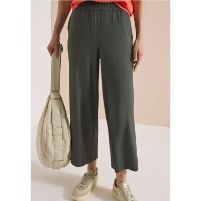 cecil 7/8 High Waist Wide Leg Jerseyhose im Loose Fit - Grün - Damen - Size: XL S M XS XXL L XXXL cecil 7/8 High Waist Wide Leg Jerseyhose im Loose Fit - Grün - Damen - Size: XL S M XS XXL L XXXL