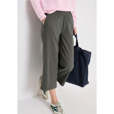 cecil 3/4 High Waist Wide Leg Hose im Loose Fit - Grün - Damen - Size: L XXL S XXXL XS XL cecil 3/4 High Waist Wide Leg Hose im Loose Fit - Grün - Damen - Size: L XXL S XXXL XS XL