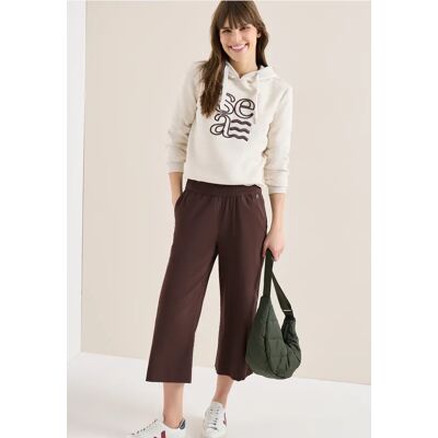 cecil 3/4 High Waist Wide Leg Hose im Loose Fit - Braun - Damen - Size: XL XXXL M L XXL cecil 3/4 High Waist Wide Leg Hose im Loose Fit - Braun - Damen - Size: XL XXXL M L XXL
