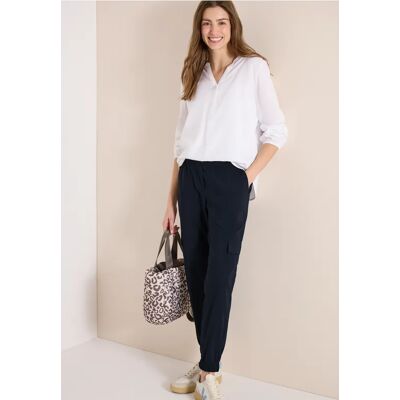 cecil Mid Waist Slim Leg Hose im Cargo-Look - Blau - Damen - Size: S L XXL M XL XXXL cecil Mid Waist Slim Leg Hose im Cargo-Look - Blau - Damen - Size: S L XXL M XL XXXL