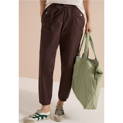cecil Mid Waist Slim Leg Hose im Loose Fit - Braun - Damen - Size: XL S M XS L XXL cecil Mid Waist Slim Leg Hose im Loose Fit - Braun - Damen - Size: XL S M XS L XXL