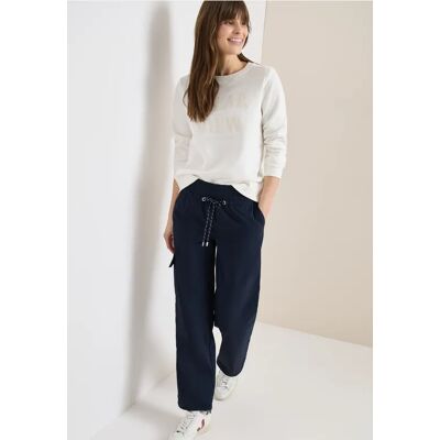 cecil High Waist Straight Leg Hose im Loose Fit - Blau - Damen - Size: XL M M S XS XS XXL S XL XXL L L cecil High Waist Straight Leg Hose im Loose Fit - Blau - Damen - Size: XL M M S XS XS XXL S XL XXL L L