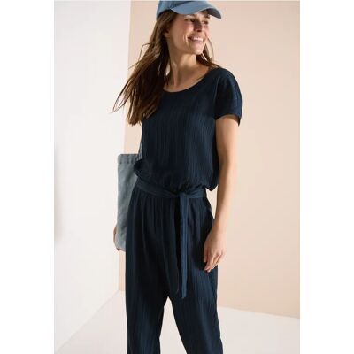 cecil Straight Leg Jumpsuit mit Struktur - Blau - Damen - Size: S XXL XL L XS cecil Straight Leg Jumpsuit mit Struktur - Blau - Damen - Size: S XXL XL L XS