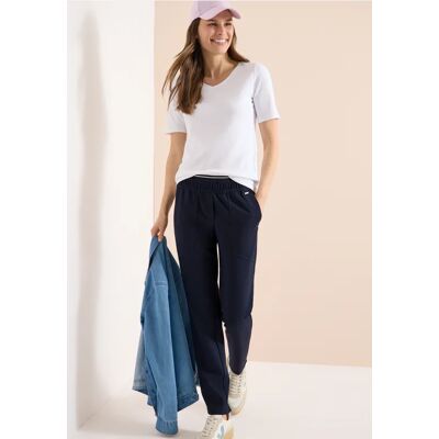 cecil Mid Waist Slim Leg Hose im Casual Fit - Blau - Damen - Size: L XL M XXL XS S cecil Mid Waist Slim Leg Hose im Casual Fit - Blau - Damen - Size: L XL M XXL XS S