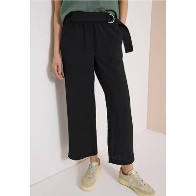 cecil 7/8 High Waist Wide Leg Hose im Loose Fit - Schwarz - Damen - Size: XS XL M L S cecil 7/8 High Waist Wide Leg Hose im Loose Fit - Schwarz - Damen - Size: XS XL M L S