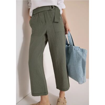 cecil 7/8 High Waist Wide Leg Hose im Loose Fit - Grün - Damen - Size: XS XL XXL S L M cecil 7/8 High Waist Wide Leg Hose im Loose Fit - Grün - Damen - Size: XS XL XXL S L M