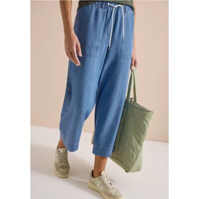 cecil 7/8 High Waist Wide Leg Hose im Loose Fit - Blau - Damen - Size: S L M XS XL XXL cecil 7/8 High Waist Wide Leg Hose im Loose Fit - Blau - Damen - Size: S L M XS XL XXL