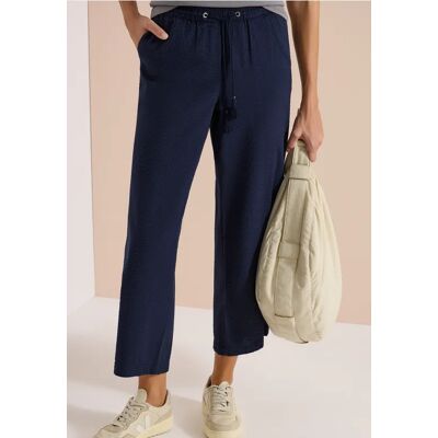 cecil Wide Leg Hose in Seersuckerqualität - Blau - Damen - Size: XS XXL XXXL XL L S M cecil Wide Leg Hose in Seersuckerqualität - Blau - Damen - Size: XS XXL XXXL XL L S M