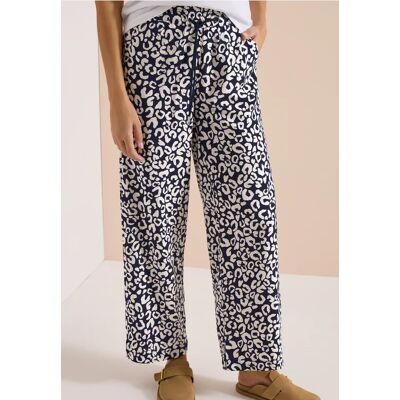 cecil Wide Leg Hose im Loose Fit mit Leo-Print - Blau - Damen - Size: XL M L S XS XXL cecil Wide Leg Hose im Loose Fit mit Leo-Print - Blau - Damen - Size: XL M L S XS XXL