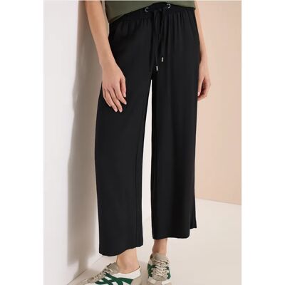 cecil 7/8 High Waist Wide Leg Hose im Loose Fit - Schwarz - Damen - Size: XXL XL M XS L S cecil 7/8 High Waist Wide Leg Hose im Loose Fit - Schwarz - Damen - Size: XXL XL M XS L S