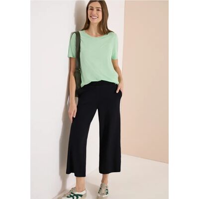 cecil 3/4 High Waist Wide Leg Hose im Loose Fit - Schwarz - Damen - Size: S XXL M L XS XL cecil 3/4 High Waist Wide Leg Hose im Loose Fit - Schwarz - Damen - Size: S XXL M L XS XL