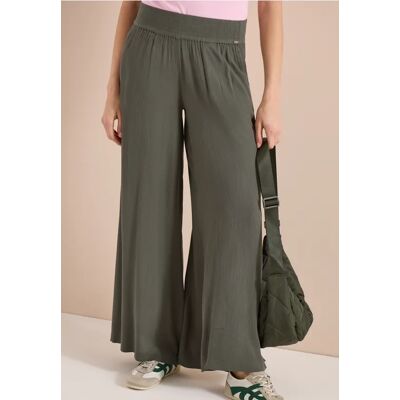 cecil Wide Leg Hose mit Crepe Struktur - Grün - Damen - Size: XL L XXL XS S M XXXL cecil Wide Leg Hose mit Crepe Struktur - Grün - Damen - Size: XL L XXL XS S M XXXL