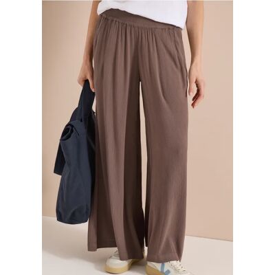 cecil Wide Leg Hose mit Crepe Struktur - Beige - Damen - Size: XXL S M L XS XXXL XL cecil Wide Leg Hose mit Crepe Struktur - Beige - Damen - Size: XXL S M L XS XXXL XL