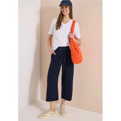cecil 3/4 Wide Leg Hose in Seersucker Qualität - Blau - Damen - Size: S M XL L XXL XS cecil 3/4 Wide Leg Hose in Seersucker Qualität - Blau - Damen - Size: S M XL L XXL XS