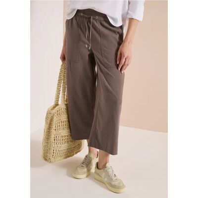 cecil 3/4 Wide Leg Hose in Seersucker Qualität - Beige - Damen - Size: L XL XXL M S cecil 3/4 Wide Leg Hose in Seersucker Qualität - Beige - Damen - Size: L XL XXL M S