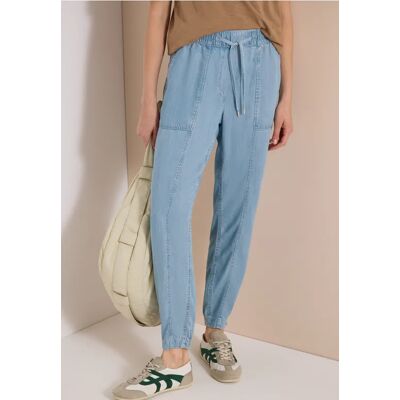 cecil Mid Waist Slim Leg Hose im Washed-Look - Blau - Damen - Size: M XL L XXL S XS cecil Mid Waist Slim Leg Hose im Washed-Look - Blau - Damen - Size: M XL L XXL S XS