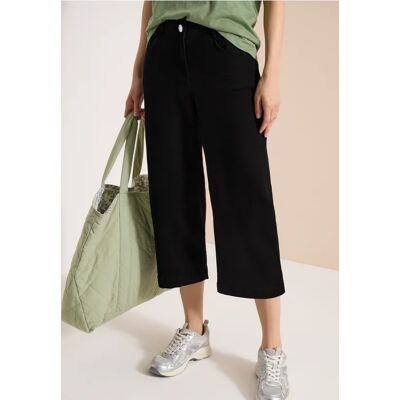 cecil 3/4 Wide Leg Jeans im Loose Fit - Schwarz - Damen - Size: 38 25 33 28 36 27 30 29 32 31 34 26 cecil 3/4 Wide Leg Jeans im Loose Fit - Schwarz - Damen - Size: 38 25 33 28 36 27 30 29 32 31 34 26