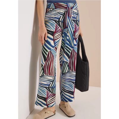 cecil Wide Leg Hose mit Print und Gürteldetail - Grün - Damen - Size: S XS XL M XXL L cecil Wide Leg Hose mit Print und Gürteldetail - Grün - Damen - Size: S XS XL M XXL L