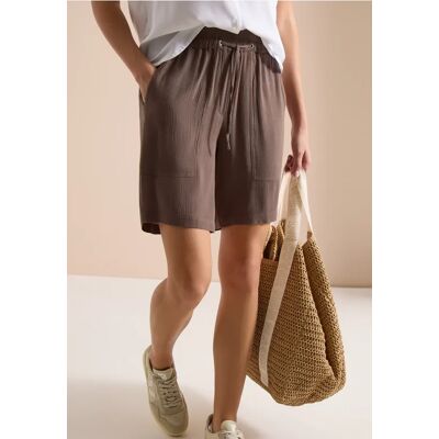 cecil High Waist Wide Leg Shorts mit Struktur - Beige - Damen - Size: L XL cecil High Waist Wide Leg Shorts mit Struktur - Beige - Damen - Size: L XL