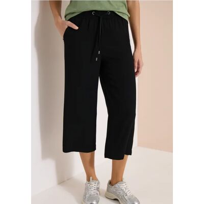 cecil 3/4 Wide Leg Hose im Loose Fit - Schwarz - Damen - Size: L S XXXL XL XXL cecil 3/4 Wide Leg Hose im Loose Fit - Schwarz - Damen - Size: L S XXXL XL XXL