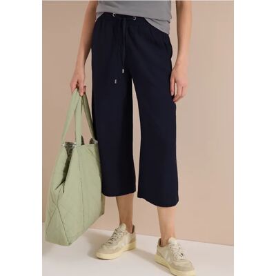 cecil 3/4 Wide Leg Hose im Loose Fit - Blau - Damen - Size: XXXL XXL L XS S M XL cecil 3/4 Wide Leg Hose im Loose Fit - Blau - Damen - Size: XXXL XXL L XS S M XL