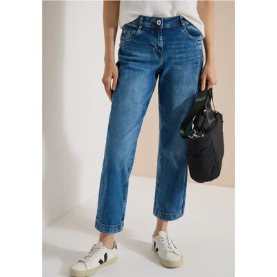 cecil Wide Leg Jeans mit Gallonstreifen - Blau - Damen - Size: 38 25 26 32 34 33 31 29 30 28 36 27 cecil Wide Leg Jeans mit Gallonstreifen - Blau - Damen - Size: 38 25 26 32 34 33 31 29 30 28 36 27
