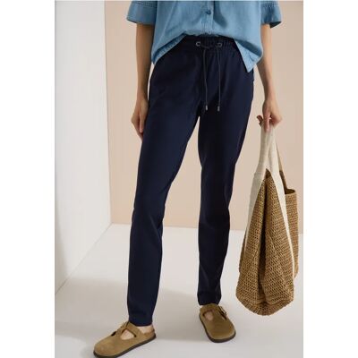 cecil Mid Waist Slim Leg Hose im Casual Fit - Blau - Damen - Size: S XS XXL XL L M cecil Mid Waist Slim Leg Hose im Casual Fit - Blau - Damen - Size: S XS XXL XL L M