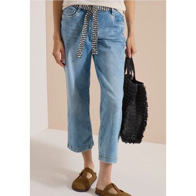 cecil 7/8 Wide Leg Jeans mit Gürtel - Blau - Damen - Size: 29 34 32 26 30 36 38 28 33 27 31 25 cecil 7/8 Wide Leg Jeans mit Gürtel - Blau - Damen - Size: 29 34 32 26 30 36 38 28 33 27 31 25