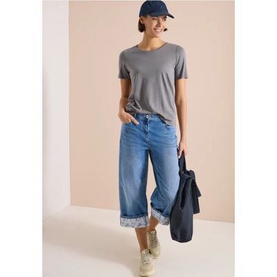 cecil 7/8 Wide Leg Jeans mit Turn-Up-Detail - Blau - Damen - Size: 33 28 32 34 27 31 36 26 29 30 25 cecil 7/8 Wide Leg Jeans mit Turn-Up-Detail - Blau - Damen - Size: 33 28 32 34 27 31 36 26 29 30 25