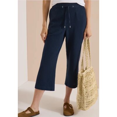 cecil 3/4 Wide Leg Hose in Musselin-Qualität - Blau - Damen - Size: XL XS S L M XXXL XXL cecil 3/4 Wide Leg Hose in Musselin-Qualität - Blau - Damen - Size: XL XS S L M XXXL XXL