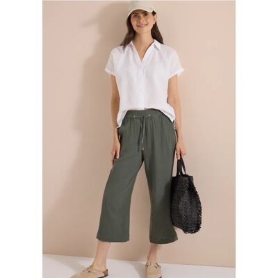 cecil 3/4 Wide Leg Hose in Musselin-Qualität - Grün - Damen - Size: XS XL XXL M L S XXXL cecil 3/4 Wide Leg Hose in Musselin-Qualität - Grün - Damen - Size: XS XL XXL M L S XXXL