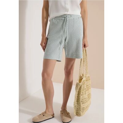cecil Wide Leg Shorts in Seersucker-Qualität - Blau - Damen - Size: S L XXL 3XL XL cecil Wide Leg Shorts in Seersucker-Qualität - Blau - Damen - Size: S L XXL 3XL XL
