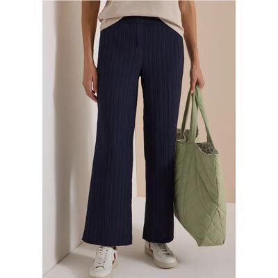 cecil Wide Leg Hose mit Strukturstreifen - Blau - Damen - Size: XS S M XXL L XL cecil Wide Leg Hose mit Strukturstreifen - Blau - Damen - Size: XS S M XXL L XL