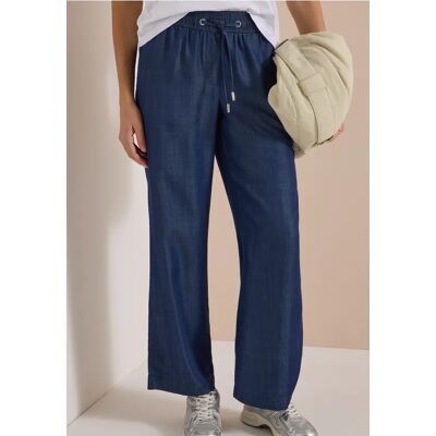cecil Wide Leg Hose in Denim-Optik - Blau - Damen - Size: XXL M XS S L XL XXL XL L M S XS cecil Wide Leg Hose in Denim-Optik - Blau - Damen - Size: XXL M XS S L XL XXL XL L M S XS