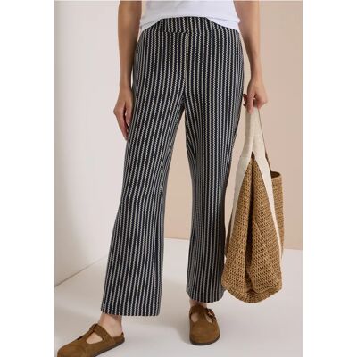 cecil Wide Leg Hose in Strick-Optik - Blau - Damen - Size: XXL M XXXL S XL L XS cecil Wide Leg Hose in Strick-Optik - Blau - Damen - Size: XXL M XXXL S XL L XS
