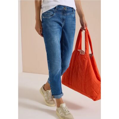 cecil Slim Leg Jeans mit Turn-Up und Leo-Tape - Blau - Damen - Size: 33 31 26 36 32 29 34 27 28 25 30 cecil Slim Leg Jeans mit Turn-Up und Leo-Tape - Blau - Damen - Size: 33 31 26 36 32 29 34 27 28 25 30