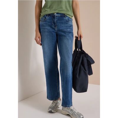 cecil Wide Leg Jeans mit Turn-Up im Leo-Look - Blau - Damen - Size: 36 26 25 30 31 28 27 32 33 29 34 cecil Wide Leg Jeans mit Turn-Up im Leo-Look - Blau - Damen - Size: 36 26 25 30 31 28 27 32 33 29 34