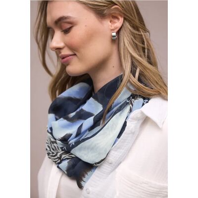 Street One Loop-Schal aus Modal mit Mustermix - Blau - Damen Street One Loop-Schal aus Modal mit Mustermix - Blau - Damen