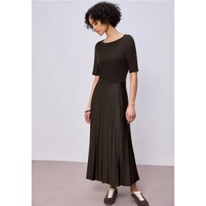 Street One Midi-Kleid mit Plissée-Rock - Braun - Damen Street One Midi-Kleid mit Plissée-Rock - Braun - Damen