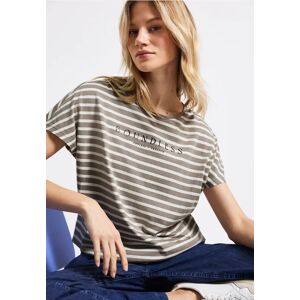 Street One Streifenshirt mit Wording - Beige - Damen Street One Streifenshirt mit Wording - Beige - Damen