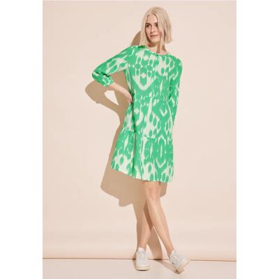 Street One Leinen Kleid mit Print - Grün - Damen Street One Leinen Kleid mit Print - Grün - Damen