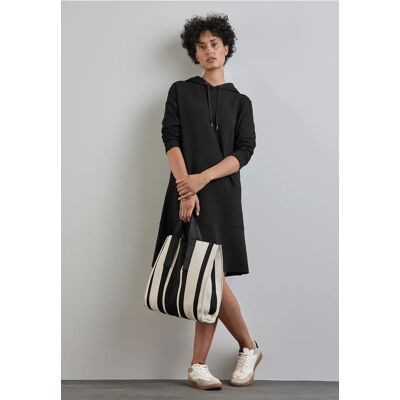 Street One Sweatkleid mit Volant - Schwarz - Damen Street One Sweatkleid mit Volant - Schwarz - Damen