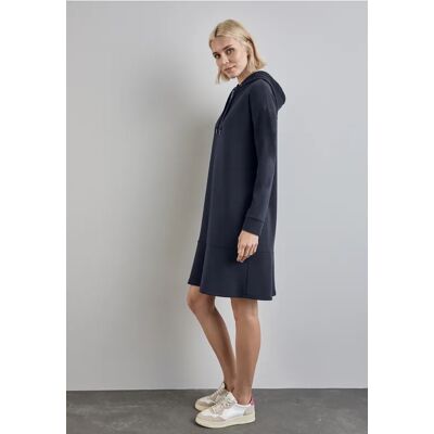 Street One Sweatkleid mit Volant - Blau - Damen Street One Sweatkleid mit Volant - Blau - Damen
