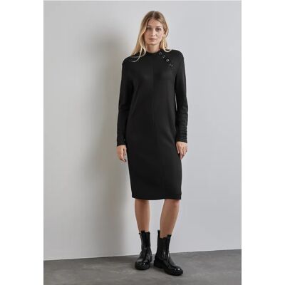 Street One Kleid mit Knopfdetail - Schwarz - Damen Street One Kleid mit Knopfdetail - Schwarz - Damen