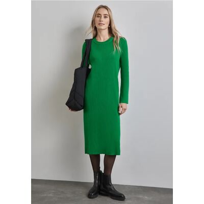 Street One Kleid mit Rippenstruktur - Grün - Damen Street One Kleid mit Rippenstruktur - Grün - Damen
