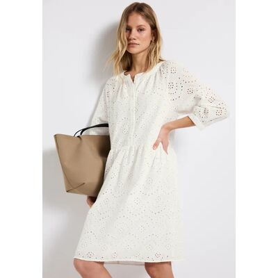 Street One Kleid mit Lochstickerei - Weiß - Damen Street One Kleid mit Lochstickerei - Weiß - Damen
