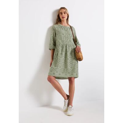 Street One Kleid mit Lochstickerei - Grün - Damen Street One Kleid mit Lochstickerei - Grün - Damen