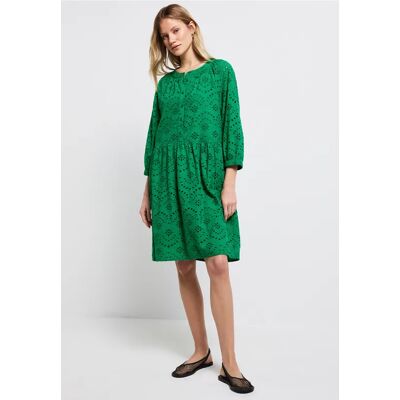 Street One Kleid mit Lochstickerei - Grün - Damen Street One Kleid mit Lochstickerei - Grün - Damen